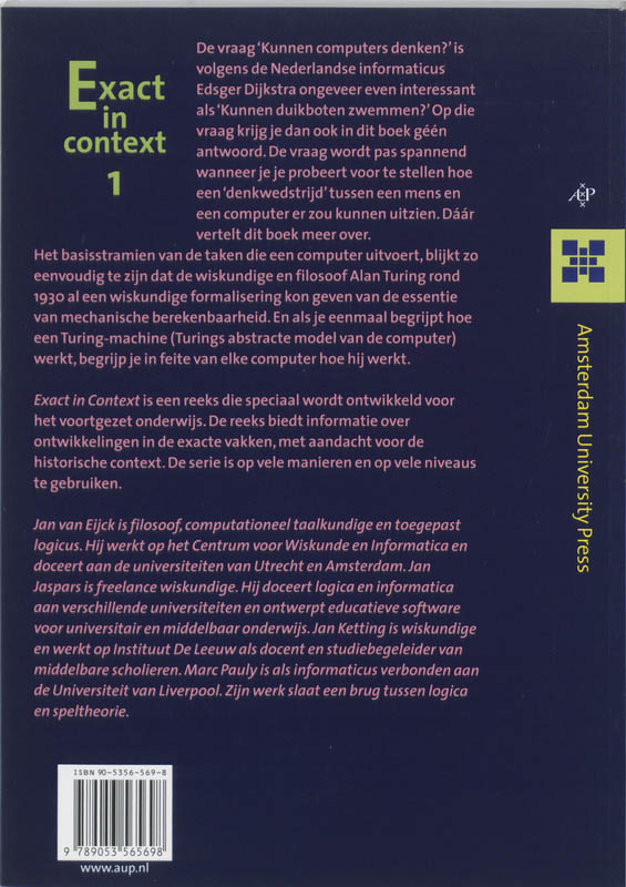 Denkende machines / Exact in context / 1 Denkende machines / Exact in context / 1 achterkant
