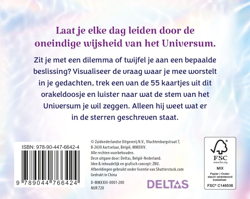 Vraag raad aan het universum achterkant