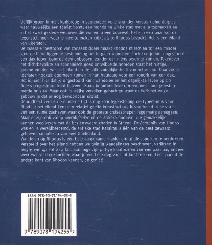 Wandelen op Rhodos achterkant