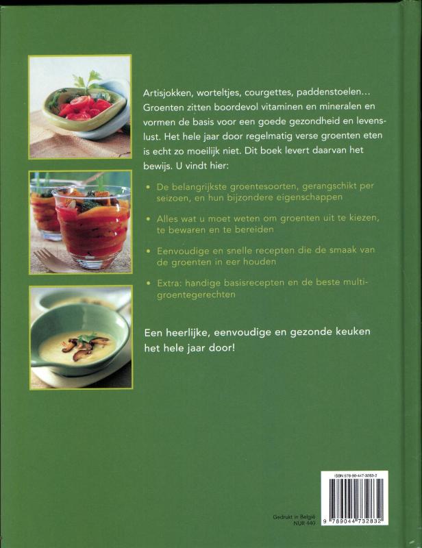 Verse groenten kookboek achterkant