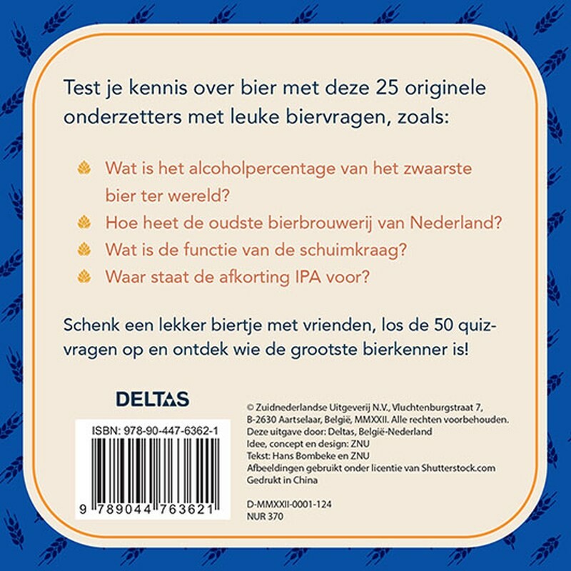 Test je bierkennis - 25 onderzetters Test je bierkennis - 25 onderzetters achterkant