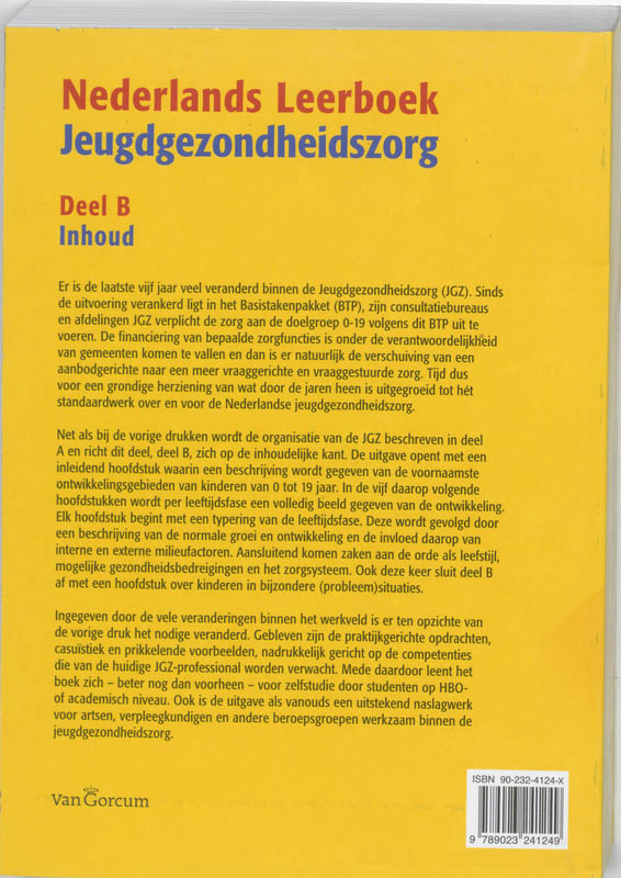 B inhoud Nederlands leerboek jeugdgezondheidszorg achterkant