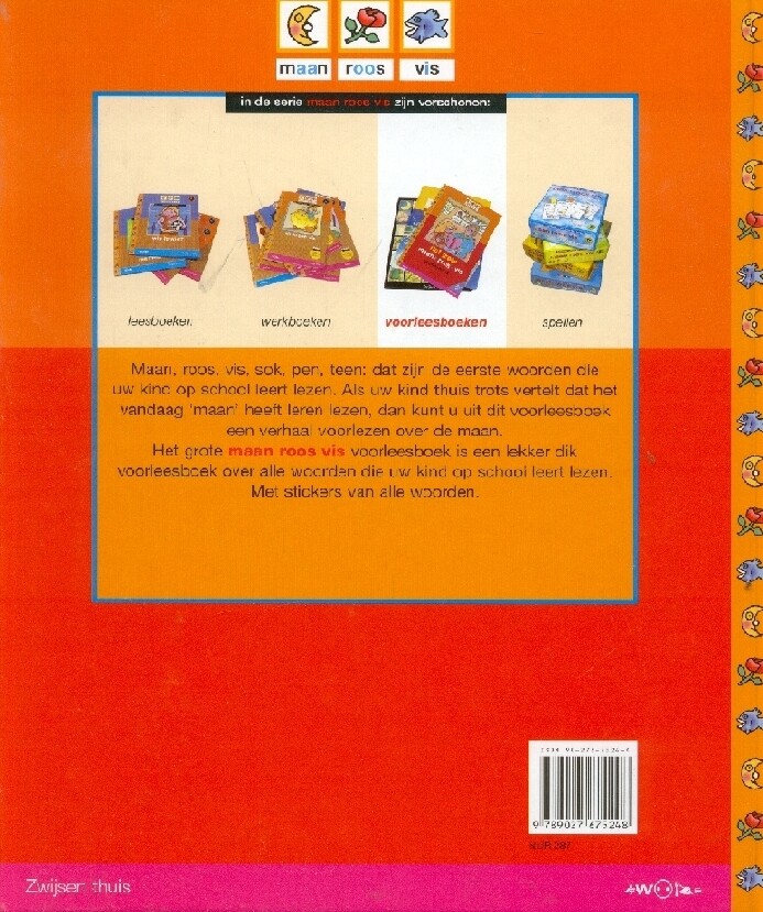 Het grote voorleesboek / Maan roos vis achterkant