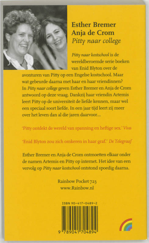 Pitty naar college / Rainbow pocketboeken / 723 achterkant