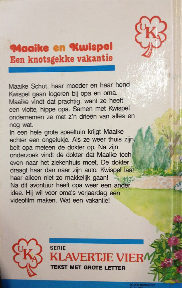 Maaike en kwispel knotsgekke vakantie / Klavertje vier achterkant