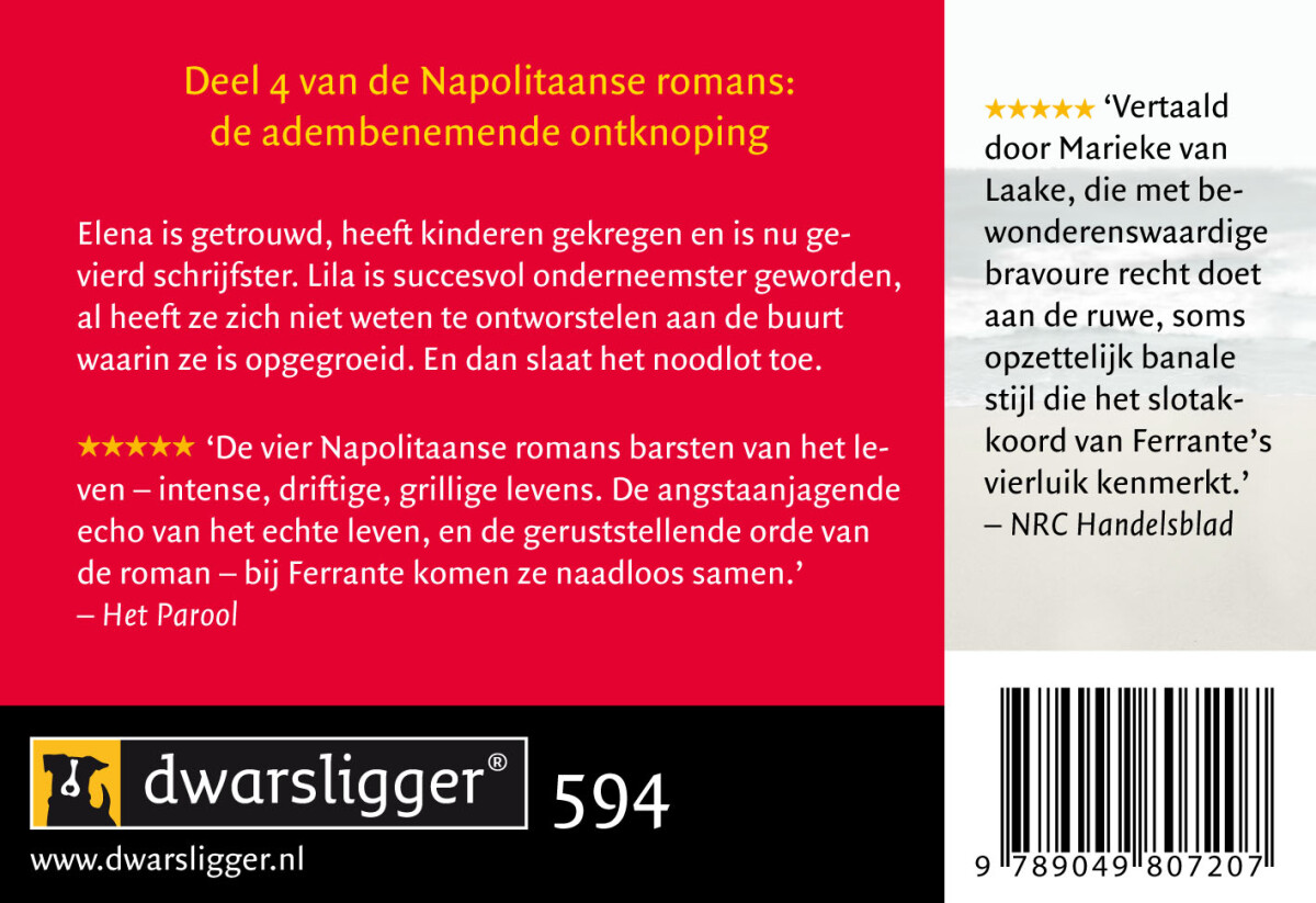 Het verhaal van het verloren kind / De geniale vriendin / 4 achterkant