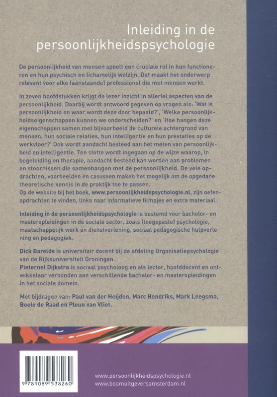 Inleiding in de persoonlijkheidspsychologie Inleiding in de persoonlijkheidspsychologie achterkant