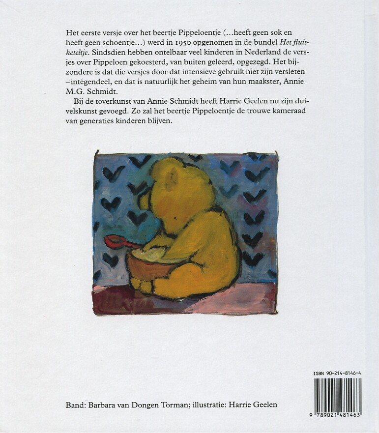 Het beertje Pippeloentje Het beertje Pippeloentje achterkant