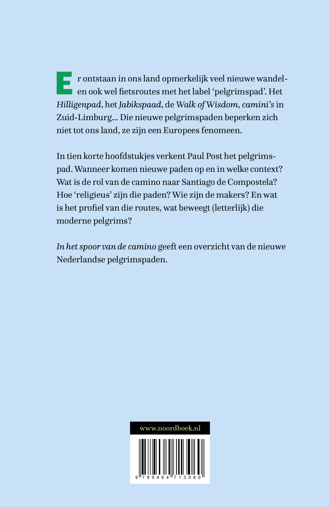 In het spoor van de camino achterkant