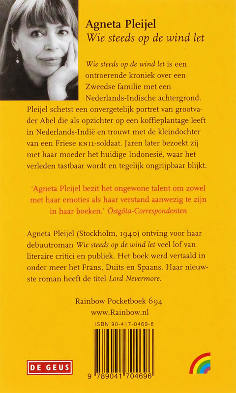 Wie steeds op de wind let / Rainbow pocketboeken / 694 achterkant