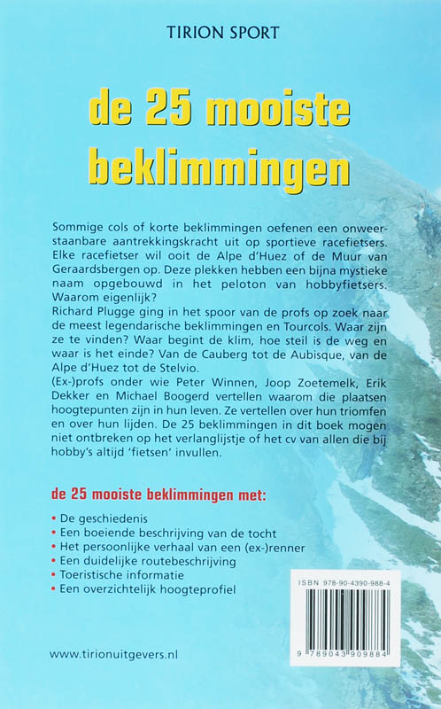 De 25 mooiste beklimmingen / Tirion sport De 25 mooiste beklimmingen / Tirion sport achterkant