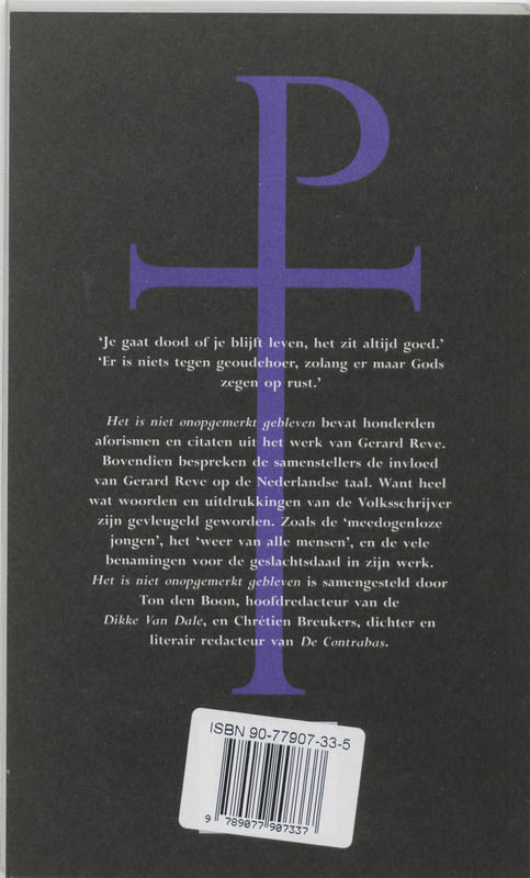 Het Is Niet Onopgemerkt Gebleven achterkant