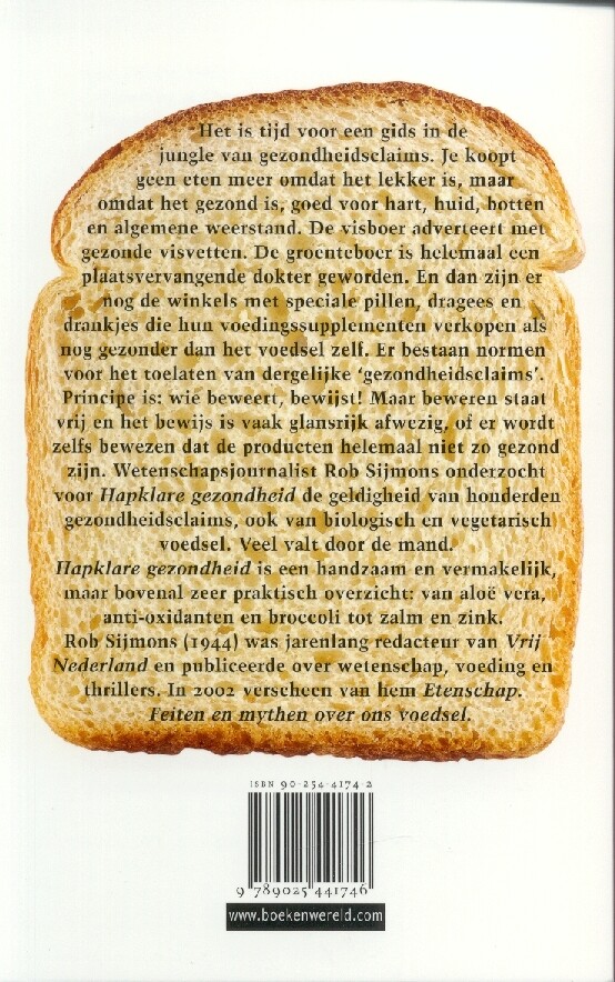 Hapklare gezondheid achterkant