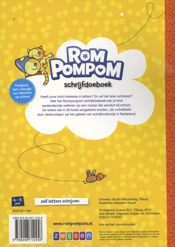 Schrijfdoeboek / Rompompom achterkant