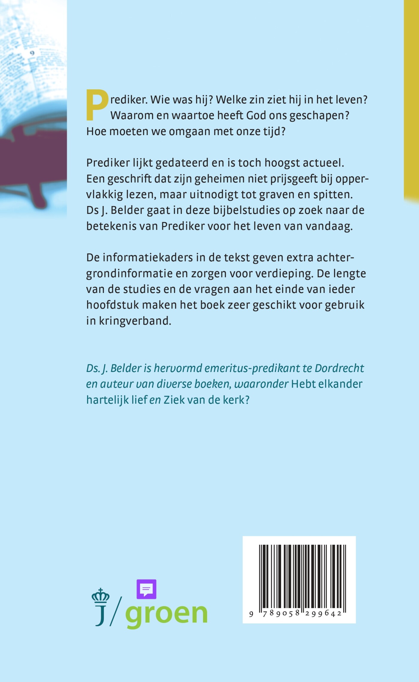 Prediker: eigenzinnig en actueel achterkant