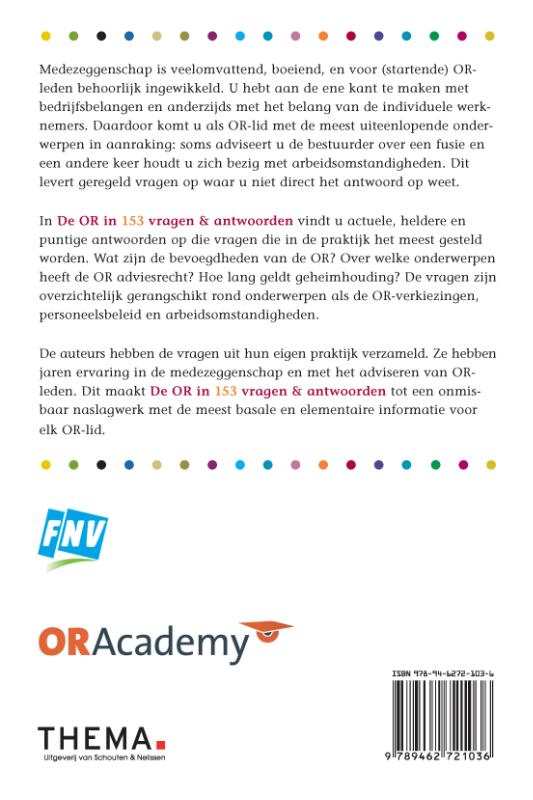 De OR in 153 vragen en antwoorden achterkant