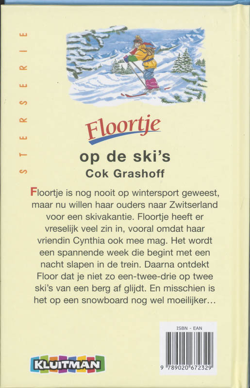 Floortje op de ski's achterkant