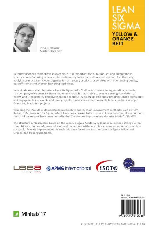 Lean six sigma yellow and orange belt / Climbing the mountain achterkant