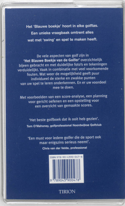 Het blauwe boekje van de golfer achterkant