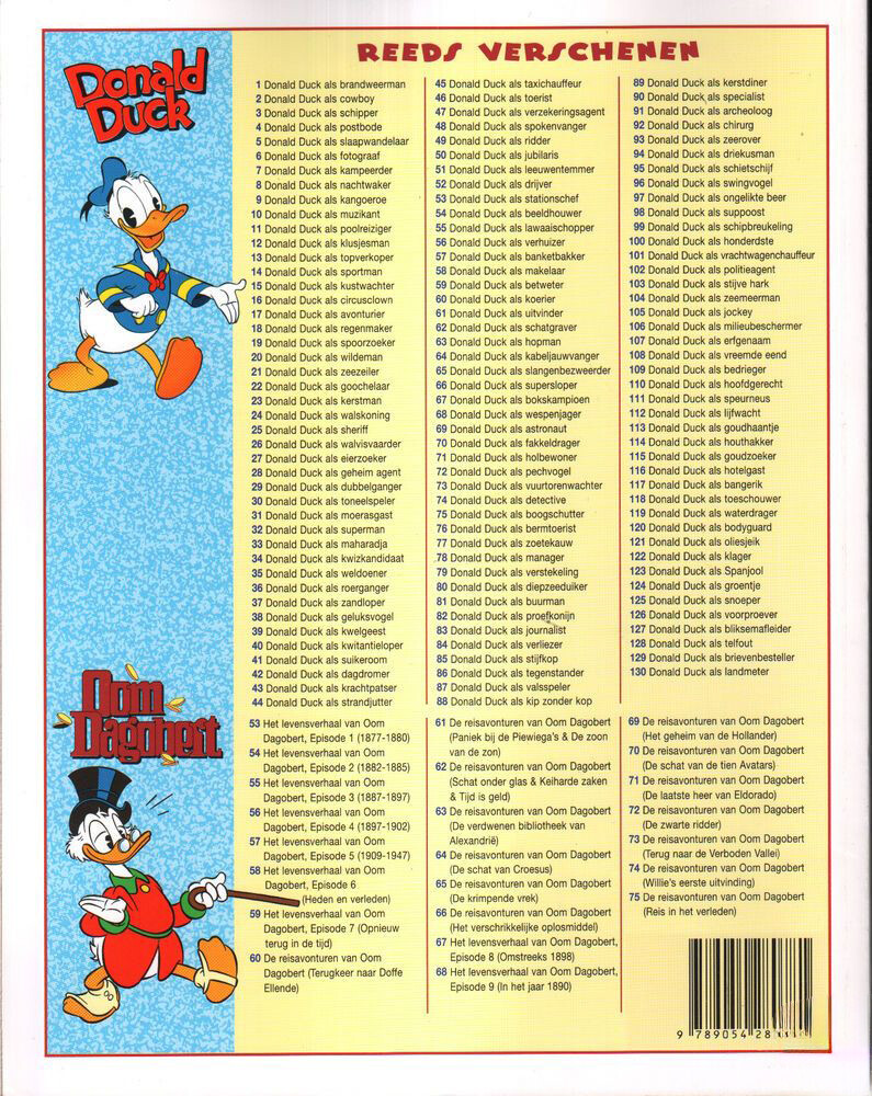 Donald Duck als valsspeler / De beste verhalen van Donald Duck / 87 achterkant