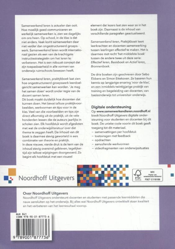 Samenwerkend leren - praktijkboek / Vast Boek Samenwerkend leren - praktijkboek / Vast Boek achterkant
