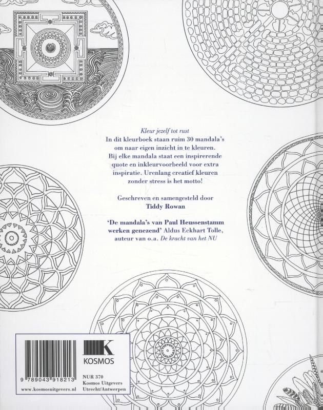 Mindful mandala's kleuren achterkant