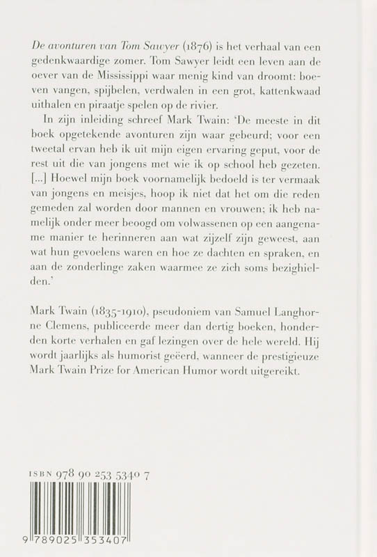 De avonturen van Tom Sawyer / Salamander Klassiek achterkant