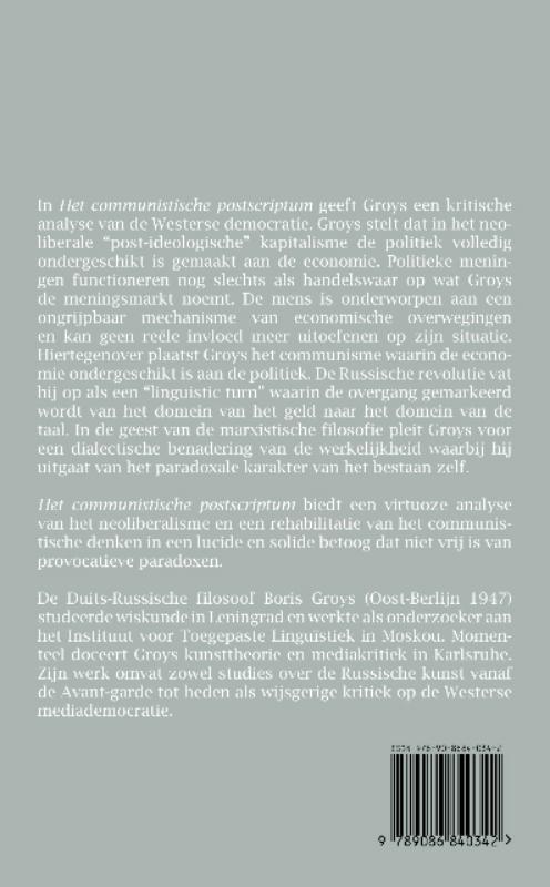 Het communistische postscriptum achterkant