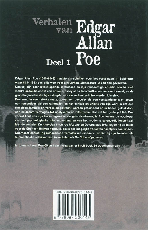 Alle verhalen van Edgar Allan Poe / 1 / Verhalen van Edgar Allan Poe achterkant