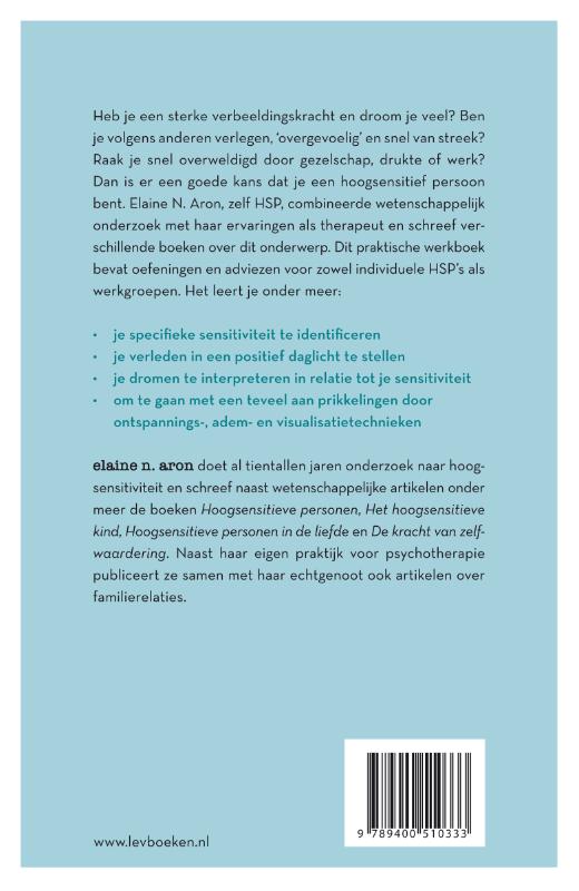 Het werkboek voor hoogsensitieve personen achterkant