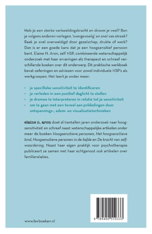 Het werkboek voor hoog sensitieve personen Het werkboek voor hoog sensitieve personen achterkant