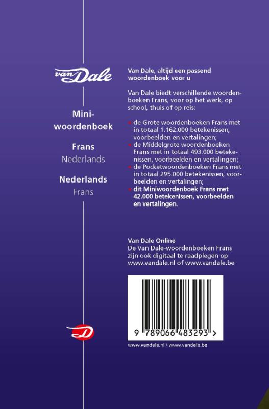 Van Dale Miniwoordenboek Frans achterkant