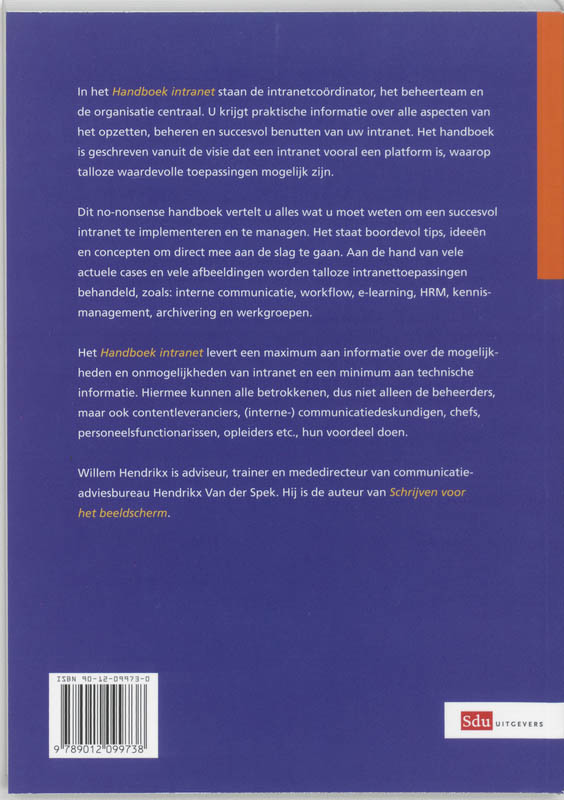 Handboek Intranet achterkant