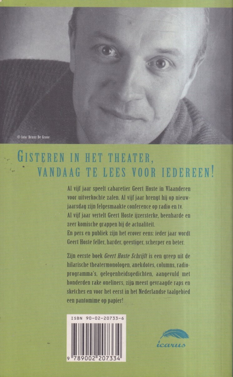GEERT HOSTE SCHRIJFT achterkant