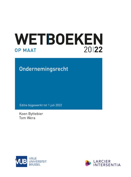 Wetboek Ondernemingsrecht - VUB 2022 / Wetboeken op maat / KLTHE