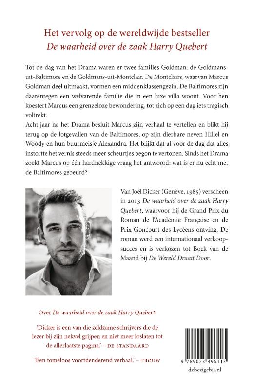 Het boek van de Baltimores / Marcus Goldman series / 2 Het boek van de Baltimores / Marcus Goldman series / 2 achterkant