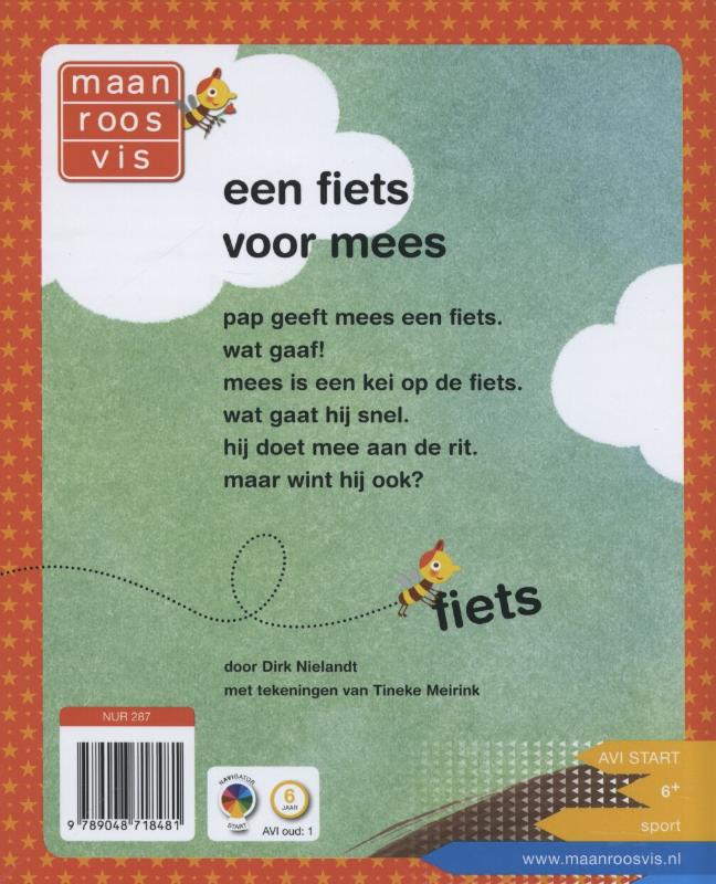 Een fiets voor Mees / Maan roos vis achterkant