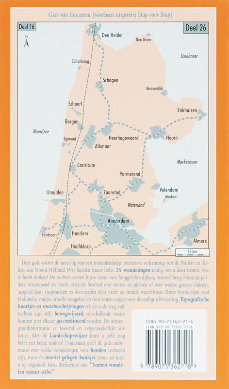 Wandelgids Noord Holland-Polders en dijken / Nederland / 26 Wandelgids Voor Noord Holland: Polders En Dijken achterkant
