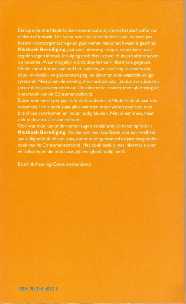 Klusboek beveiliging achterkant