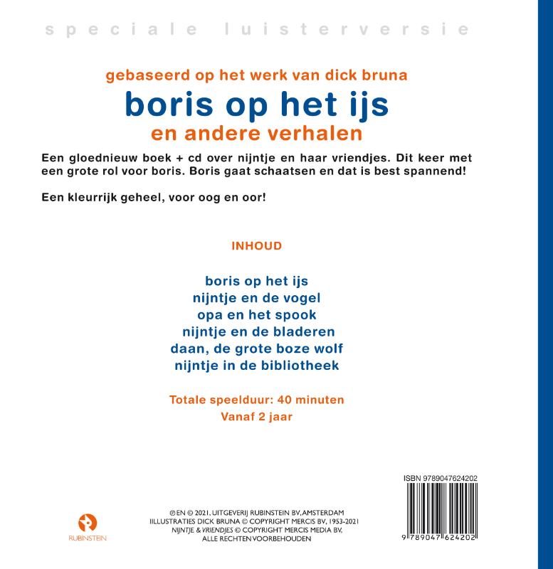 Dick Bruna - Nijntje Boris Op Het Ijs (CD) achterkant