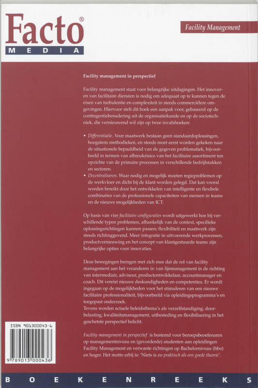 Facility management in perspectief / FACTO-reeks achterkant