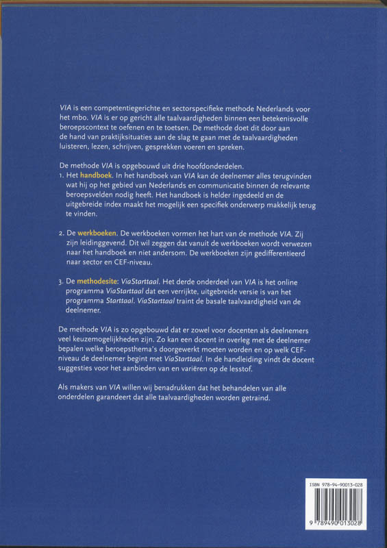 VIA / B2 Handel / deel Werkboek achterkant