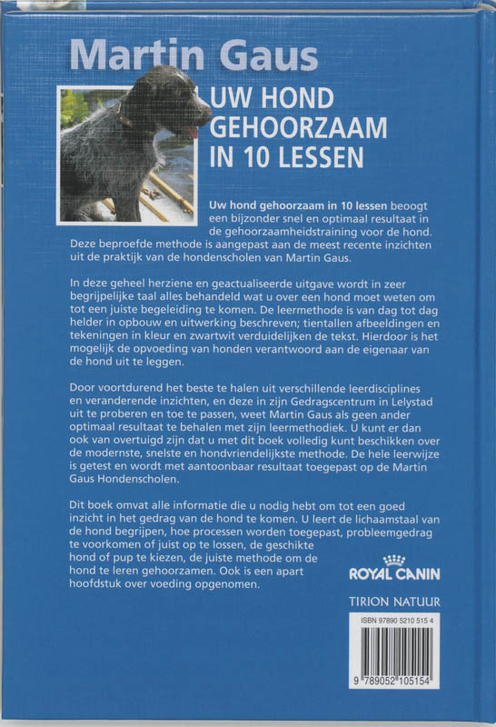 Uw hond gehoorzaam in 10 lessen Uw hond gehoorzaam in 10 lessen achterkant
