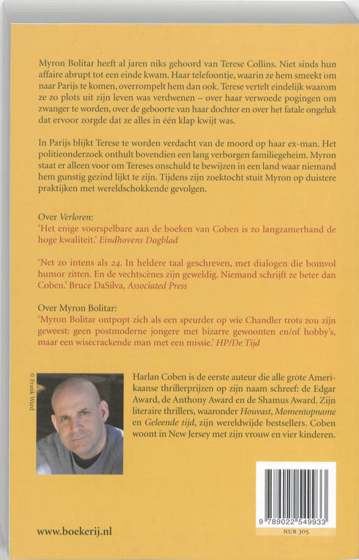 Verloren / Myron Bolitar / 9 achterkant