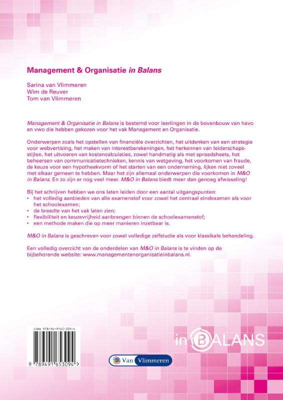 Management en organisatie in balans vwo 1 theorieboek Management en organisatie in balans vwo 1 theorieboek achterkant