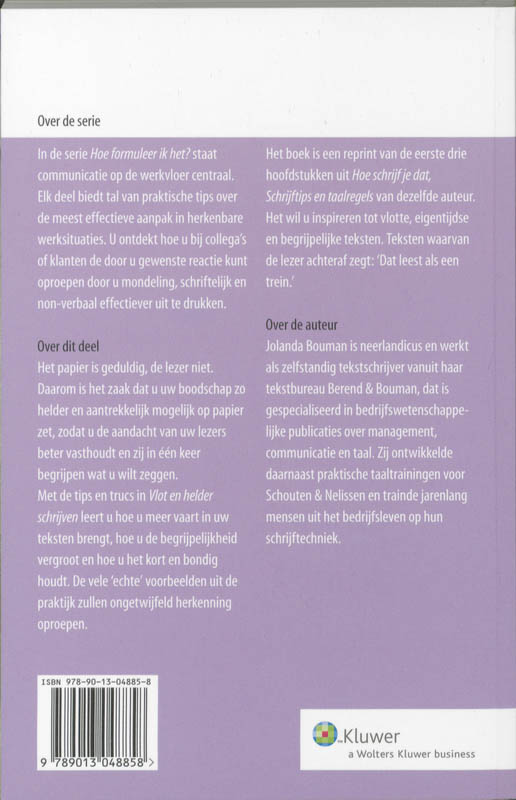 Vlot en helder schrijven / TaalAnker hoe formuleer ik het? / 64 achterkant