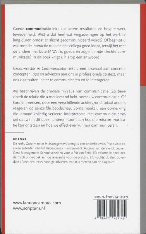 Grootmeester In Communicatie achterkant