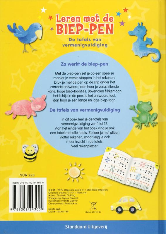 De tafels van vermenigvuldiging / Leren met de biep-pen achterkant