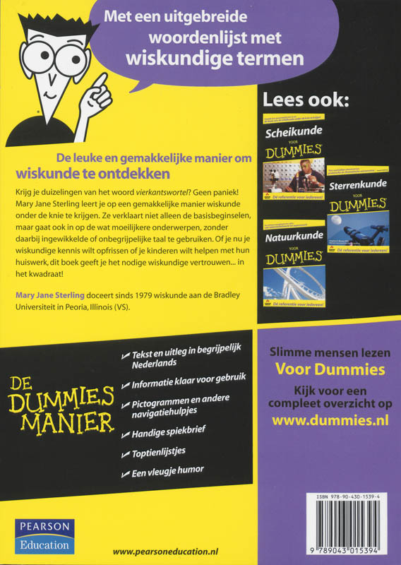 Wiskunde voor Dummies / Voor Dummies achterkant