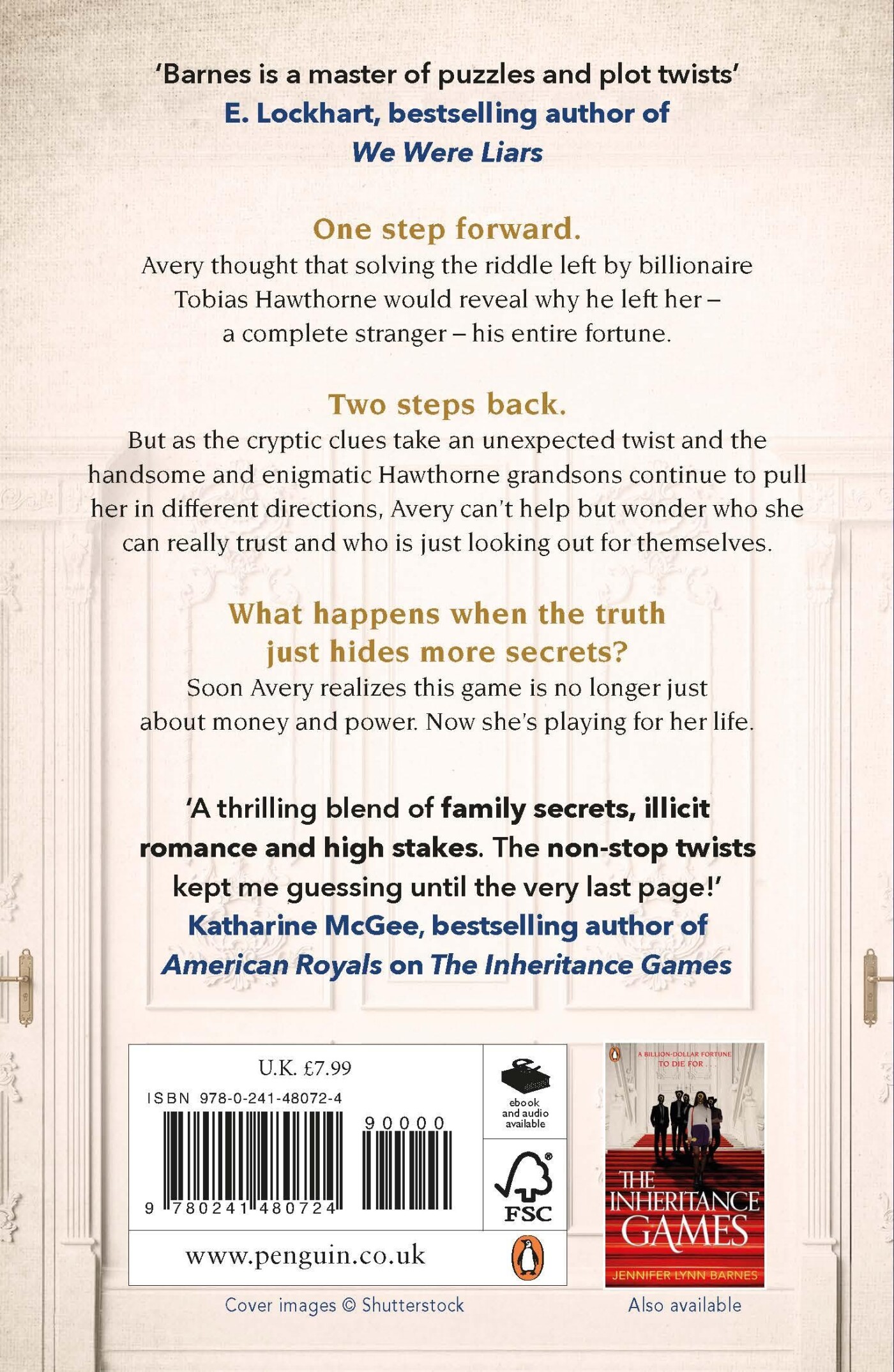 The Hawthorne legacy / The inheritance games / 2 achterkant
